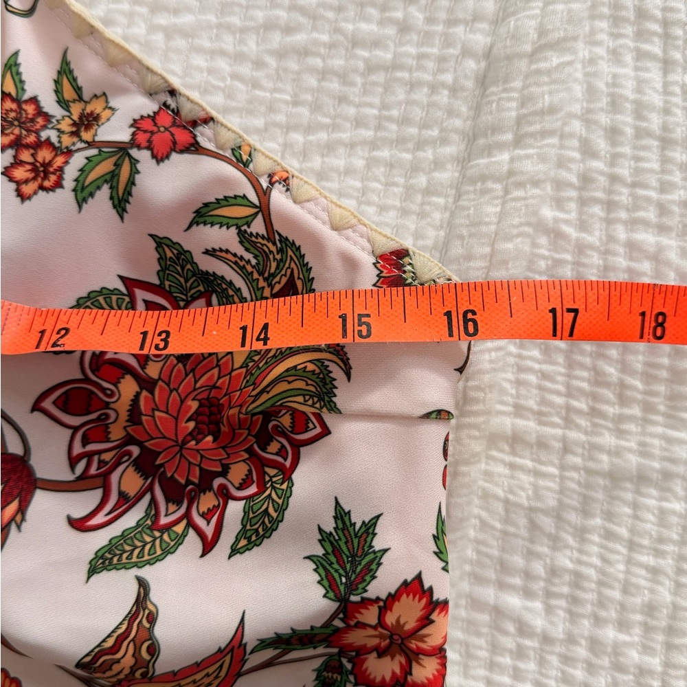 Modlily 2 Piece Floral One-Piece Swimsuit Cream / Red with Wrap Women’s Large - Picture 8 of 9